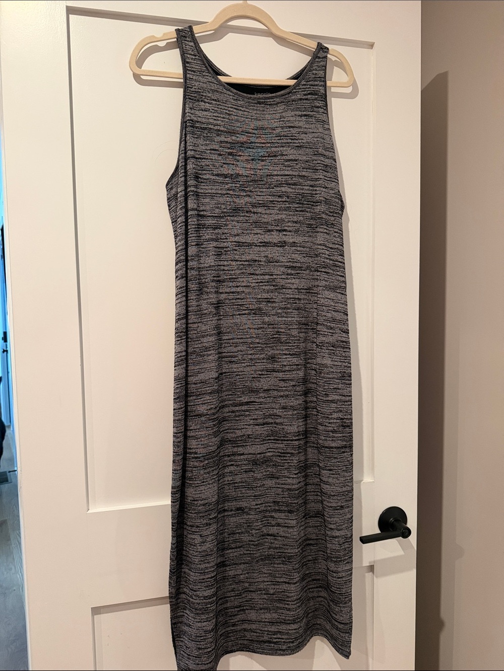 Kensie Gray Marled Sleeveless Maxi Dress